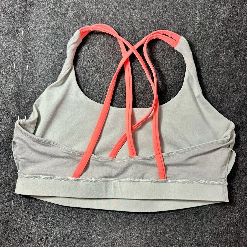 lululemon Energy Bra Womens Size 10 Chrome / Sunset  Strappy Back Medium